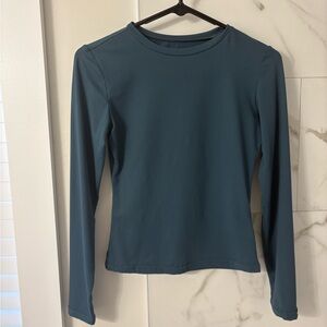 Amazon Women's Long Sleeve Crewneck Top - Teal Blue